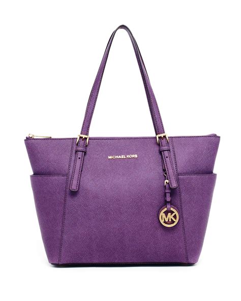 gray and purple purse michael kors|Michael Kors purple tote bag.